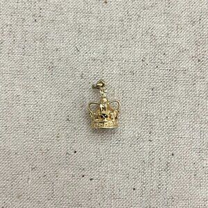 VTG 9k Gold Crown Charm Pendant 375 Royalty Yellow Vintage 3D